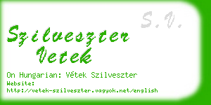 szilveszter vetek business card