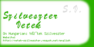 szilveszter vetek business card